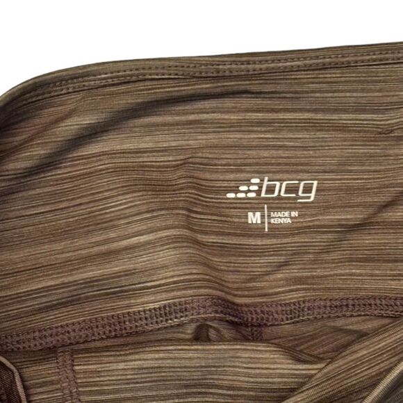 BCG Heather Olive Green Workout Yoga Crop Leggings Medium 6 0455 - Picture 4 of 8